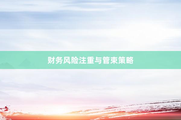 财务风险注重与管束策略
